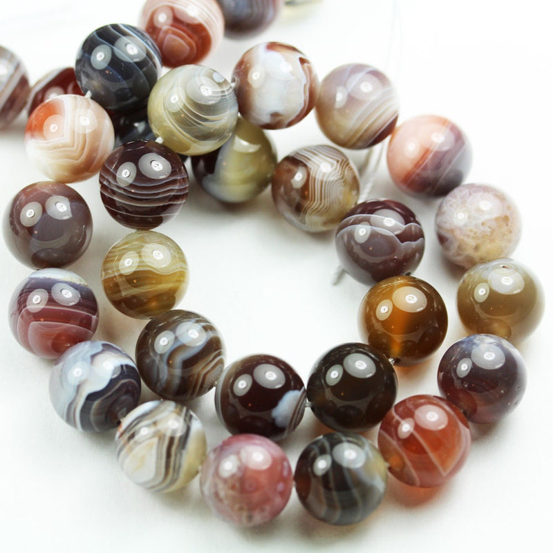 Botswana Agate, 10mm Round Natural Gemstone Beads Strand, hole 1mm, 16 inch, about 40beads