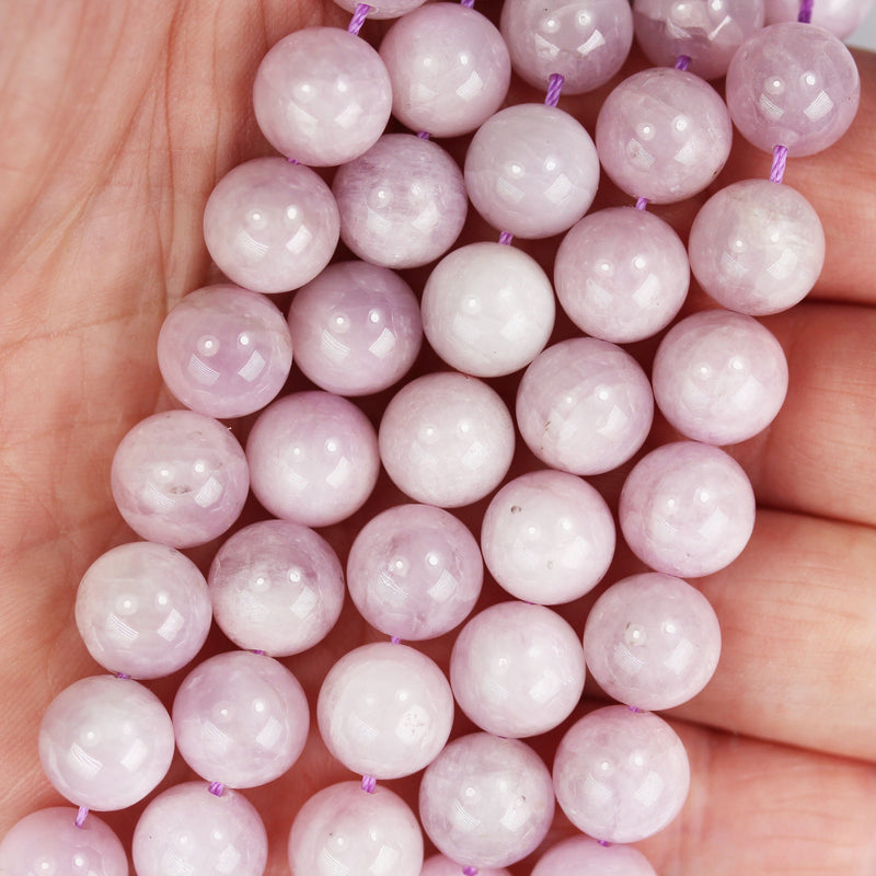 Natural Kunzite, 10mm Round Gemstone Strand, 15.5inch , about 40 beads ,1mm hole