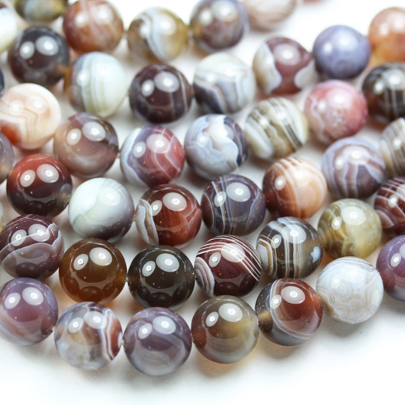 Botswana Agate, 10mm Round Natural Gemstone Beads Strand, hole 1mm, 16 inch, about 40beads