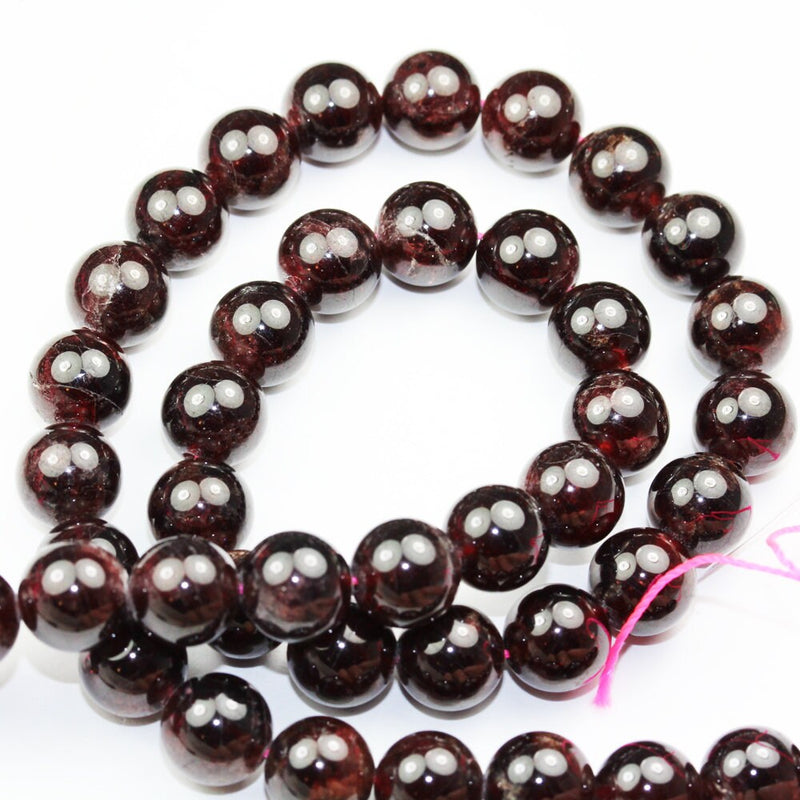 Garnet,8mm Round  Gemstone, One full strand , hole 1mm,16"