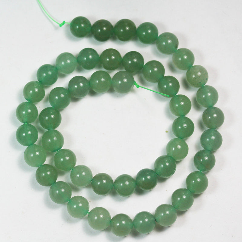 Green Aventurine, 8mm Round Gemstone Strand, 15.5inch , about 50 beads , 1mm hole