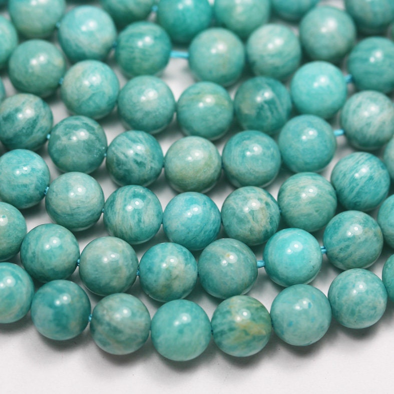 Amazonite, 8mm Round Aqua Blue Gemstone Strand, Full strand 15.5inch , about 50 beads , 1mm hole