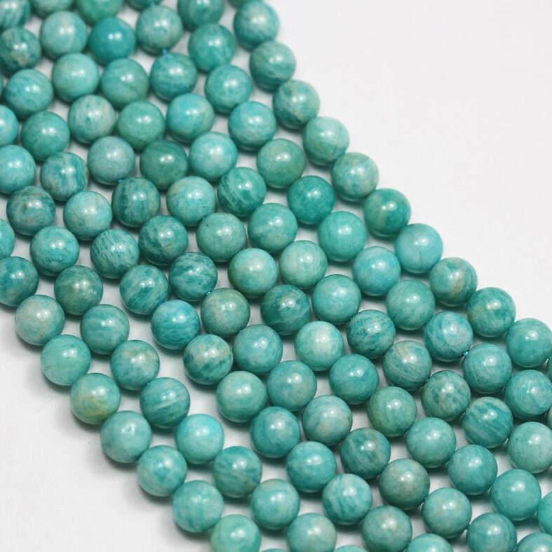 Amazonite, 8mm Round Aqua Blue Gemstone Strand, Full strand 15.5inch , about 50 beads , 1mm hole