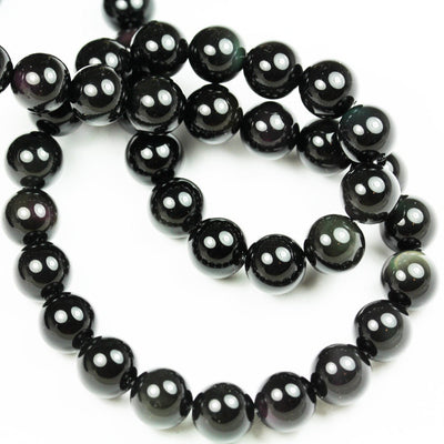 Rainbow obsidian,8mm Round Natural Gemstone Strand, One full strand , 1mm hole