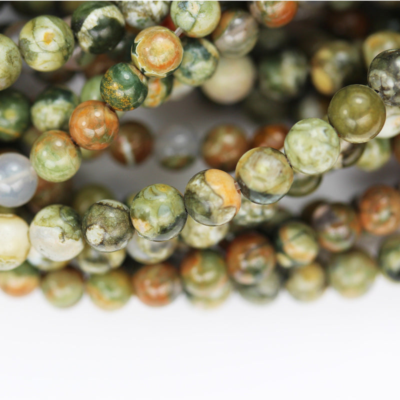 Green Rhyolite, 4mm Round Natural Gemstone Beads, One full strand 16inch, about 90 beads, 0.6mm hole