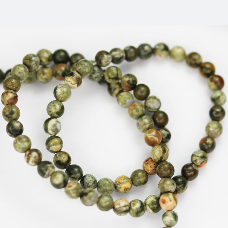 Green Rhyolite, 4mm Round Natural Gemstone Beads, One full strand 16inch, about 90 beads, 0.6mm hole