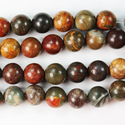 Picasso Jasper,6mm Round Natural Gemstone Beads, One full strand,Red creek jasper,15.5inch, about60 beads