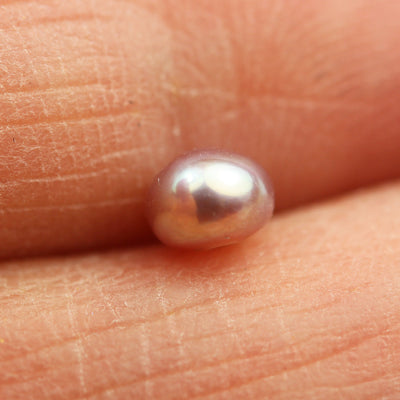 Freshwater Pearl, 3.5-4mm AAA Half Drilled Lavender Color, Button Round Pearl Studs ,for Making earring/Ring , hole 1mm