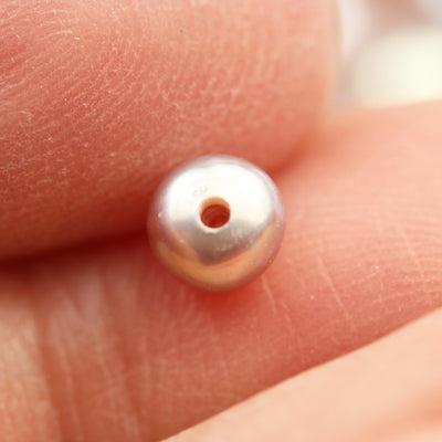 Freshwater Pearl, 3.5-4mm AAA Half Drilled Lavender Color, Button Round Pearl Studs ,for Making earring/Ring , hole 1mm