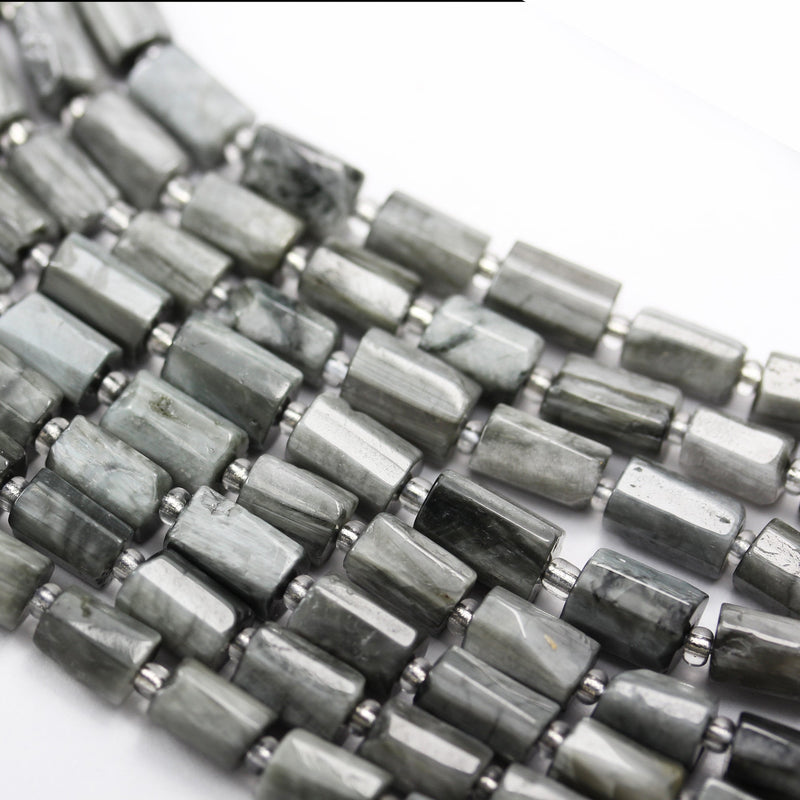 Natural Eagle Eye ,8*12mm Faceted Tube Gemstone Strand, 15.5 inch, 1mm hole, about30 beads