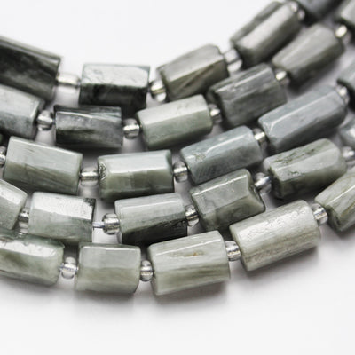 Natural Eagle Eye ,8*12mm Faceted Tube Gemstone Strand, 15.5 inch, 1mm hole, about30 beads