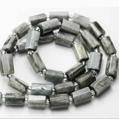 Natural Eagle Eye ,8*12mm Faceted Tube Gemstone Strand, 15.5 inch, 1mm hole, about30 beads