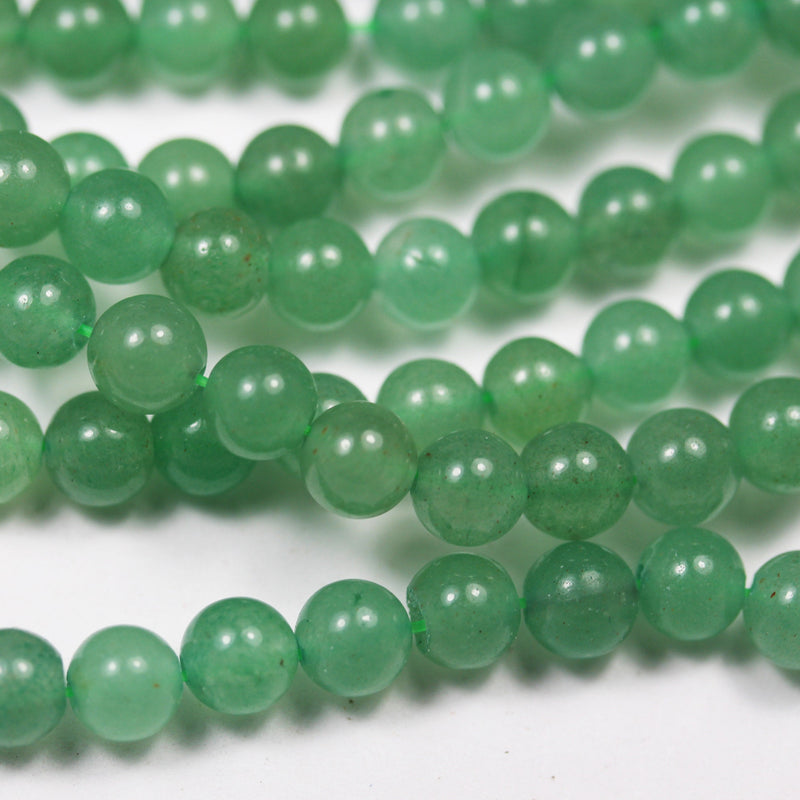 Green Aventurine, 6mm Round Gemstone Strand, 15.5inch , about 65 beads , 1mm hole