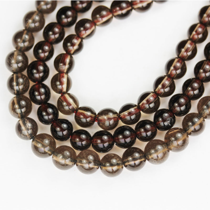 Smoky Quartz, 4mm Round Gemstone Strand ,One full strand ,Smokey color, hole 0.6mm, about 100beads