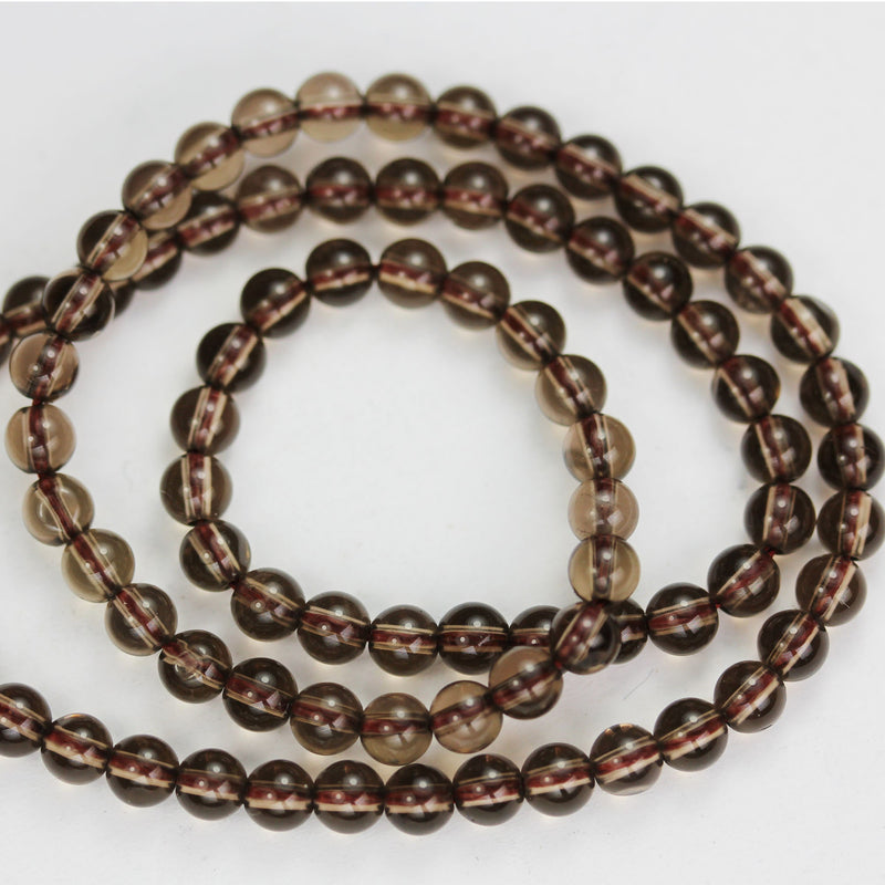 Smoky Quartz, 4mm Round Gemstone Strand ,One full strand ,Smokey color, hole 0.6mm, about 100beads