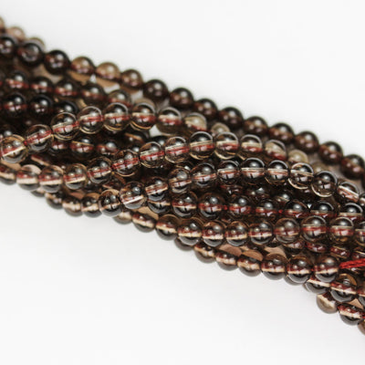 Smoky Quartz, 4mm Round Gemstone Strand ,One full strand ,Smokey color, hole 0.6mm, about 100beads