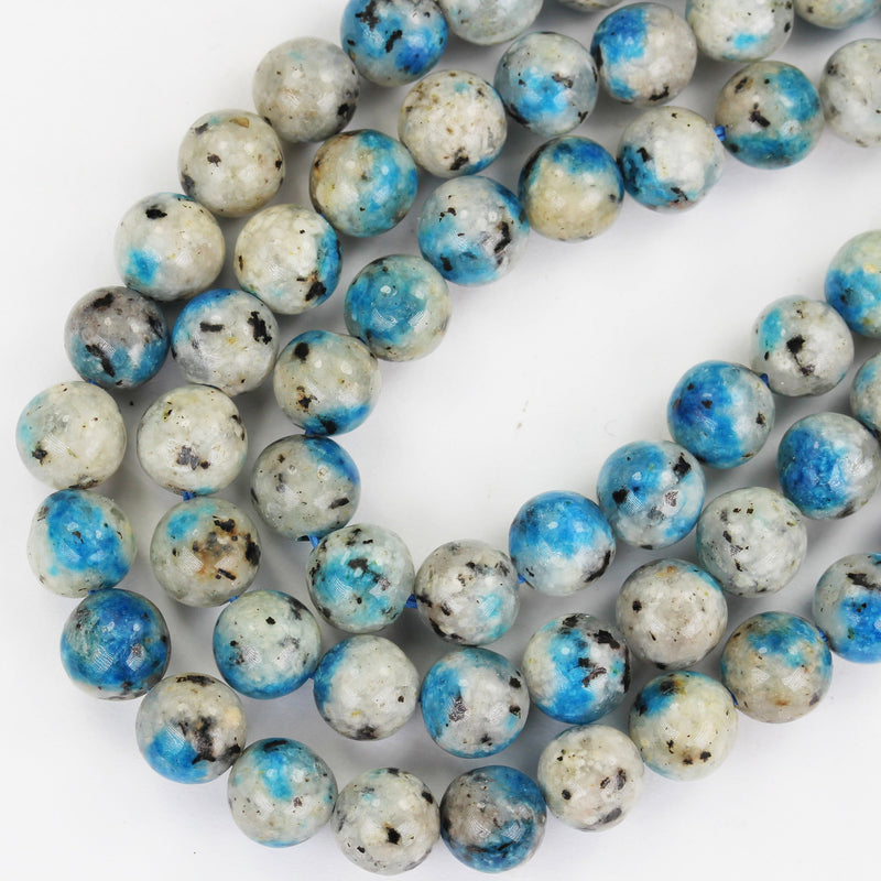 Natural K2 Blue Granite Gemstone,6mm Round Natural Gemstone Beads, 15.5 inch , 1mm hole, about 60beads