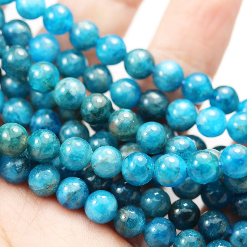 Apatite, 6mm Round  Gemstone Strand, One full strand , Green/Blue color, hole 1mm, 16 inch