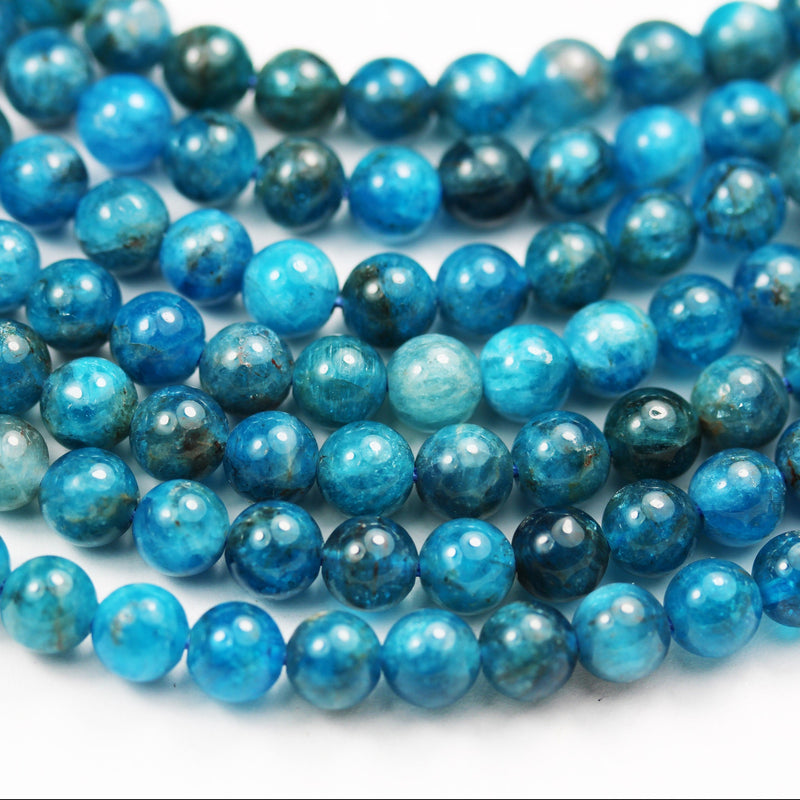 Apatite, 6mm Round  Gemstone Strand, One full strand , Green/Blue color, hole 1mm, 16 inch