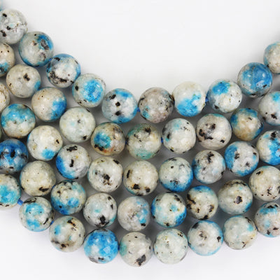 Natural K2 Blue Granite Gemstone,6mm Round Natural Gemstone Beads, 15.5 inch , 1mm hole, about 60beads