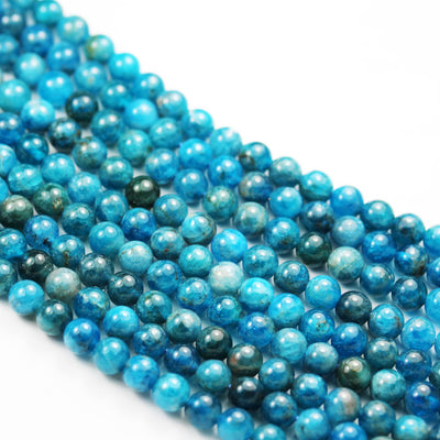 Apatite, 6mm Round  Gemstone Strand, One full strand , Green/Blue color, hole 1mm, 16 inch