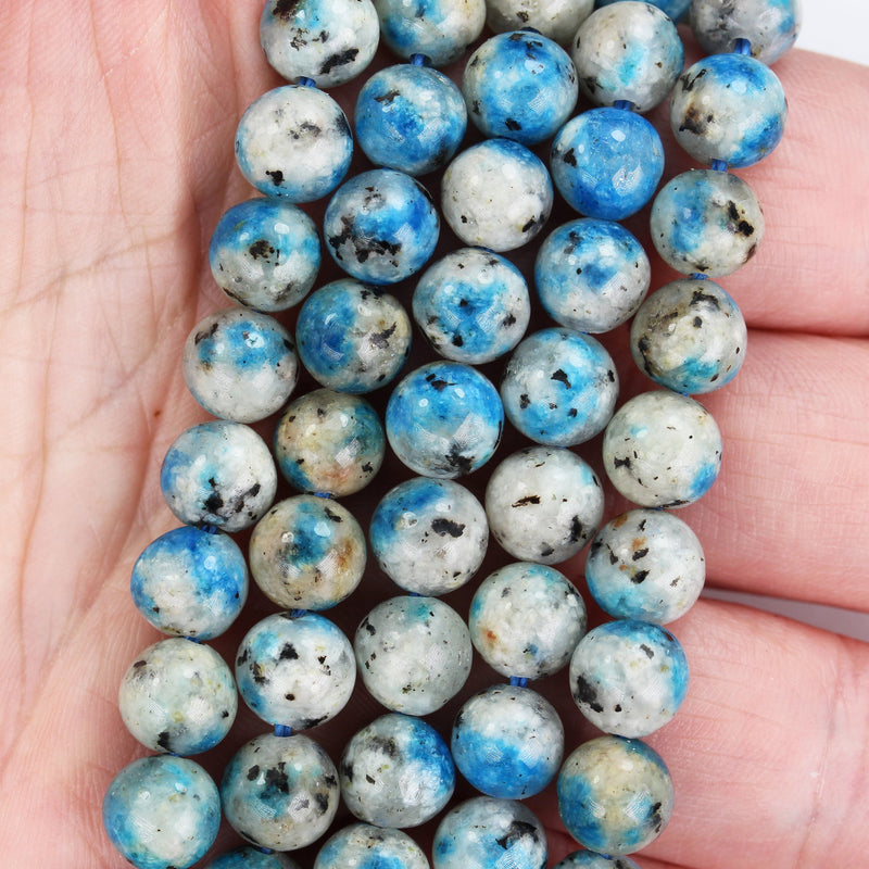 Natural K2 Blue Granite Gemstone,6mm Round Natural Gemstone Beads, 15.5 inch , 1mm hole, about 60beads