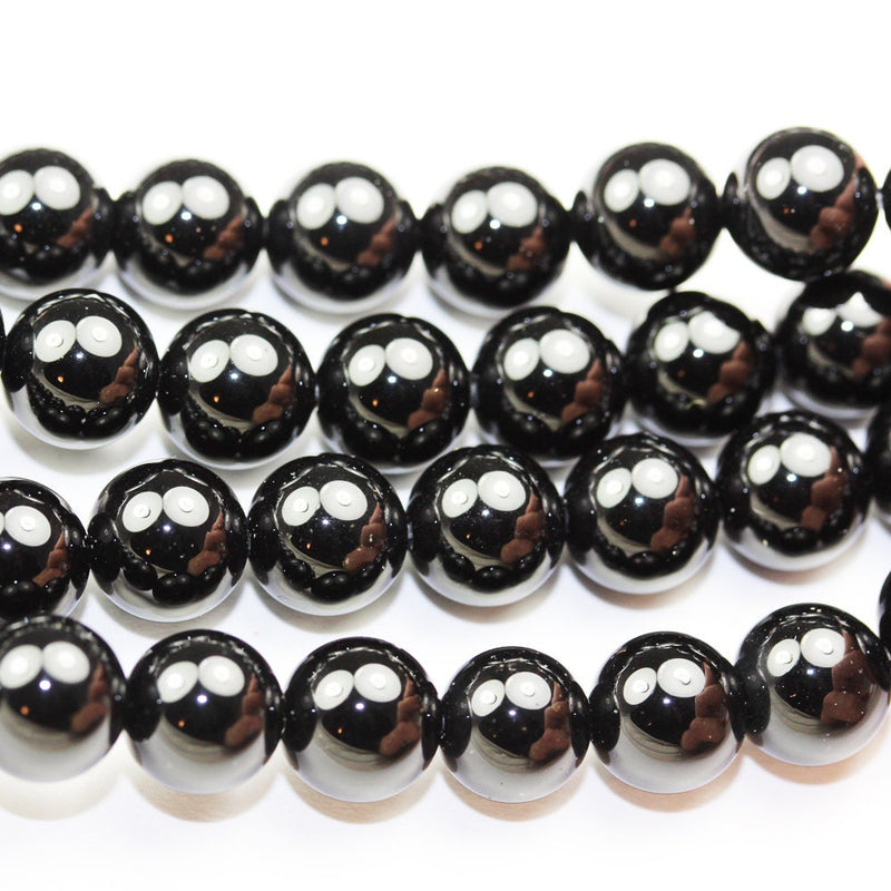 Black Onyx ,4/6/ 8/10mm Round  Gemstone Beads Strand, One full strand , 16 inch