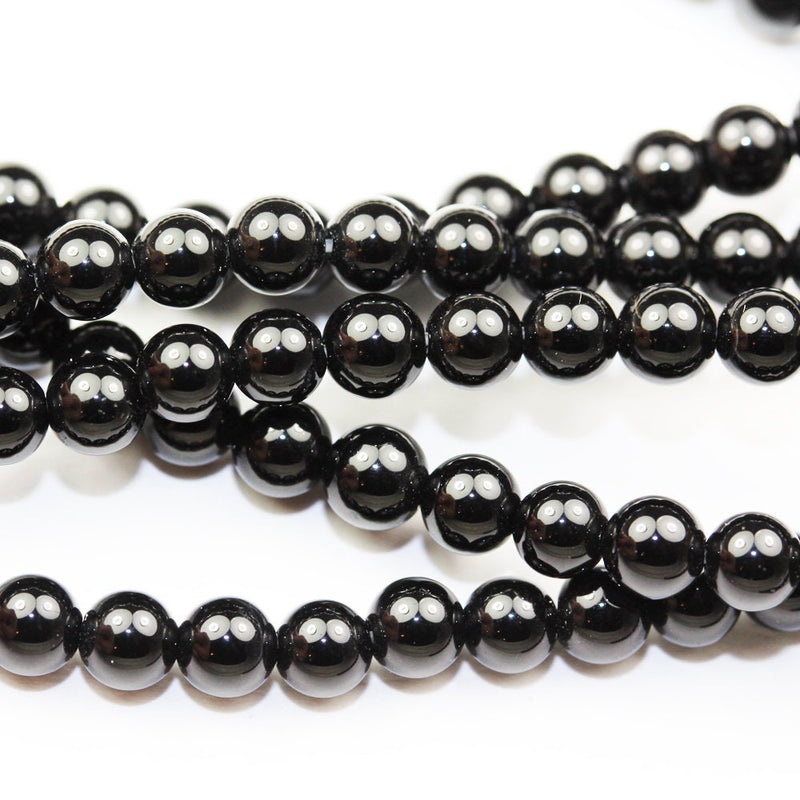 Black Onyx ,4/6/ 8/10mm Round  Gemstone Beads Strand, One full strand , 16 inch