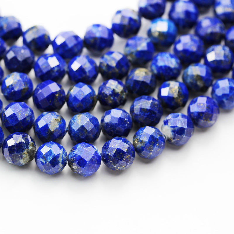 Lapis Lazuli,8.5mm Natural Gemstone Faceted Round, 7.5inch, about 23beads,1mm hole