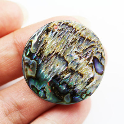 2pcs Abalone Shell,30mm  Round Shape Beads/pendant/charm , 1mm hole