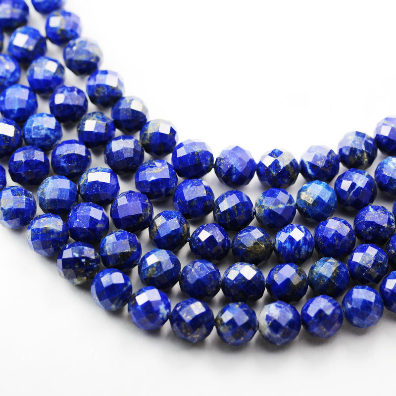 Lapis Lazuli,8.5mm Natural Gemstone Faceted Round, 7.5inch, about 23beads,1mm hole