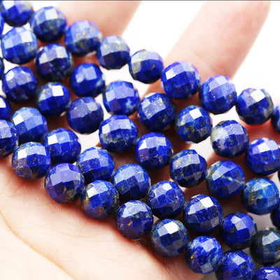 Lapis Lazuli,8.5mm Natural Gemstone Faceted Round, 7.5inch, about 23beads,1mm hole