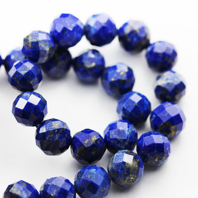 Lapis Lazuli,8.5mm Natural Gemstone Faceted Round, 7.5inch, about 23beads,1mm hole