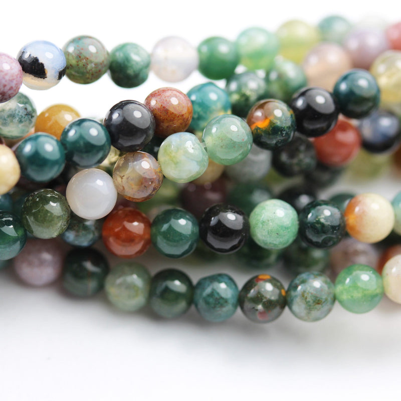 Indian Agate, 4mm Round Agate Gemstone Beads Strand, 16inch, hole 0.8mm, about 85beads