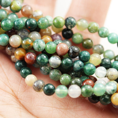 Indian Agate, 4mm Round Agate Gemstone Beads Strand, 16inch, hole 0.8mm, about 85beads