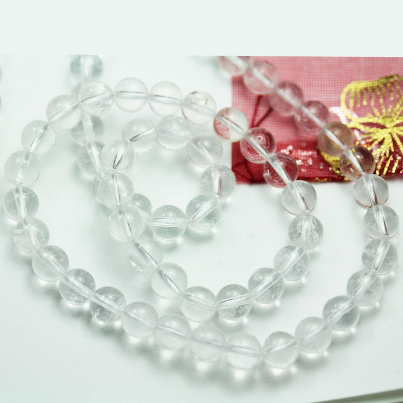 Clear Quartz, 8mm Round Gemstone, One full strand ,hole 1mm,16"