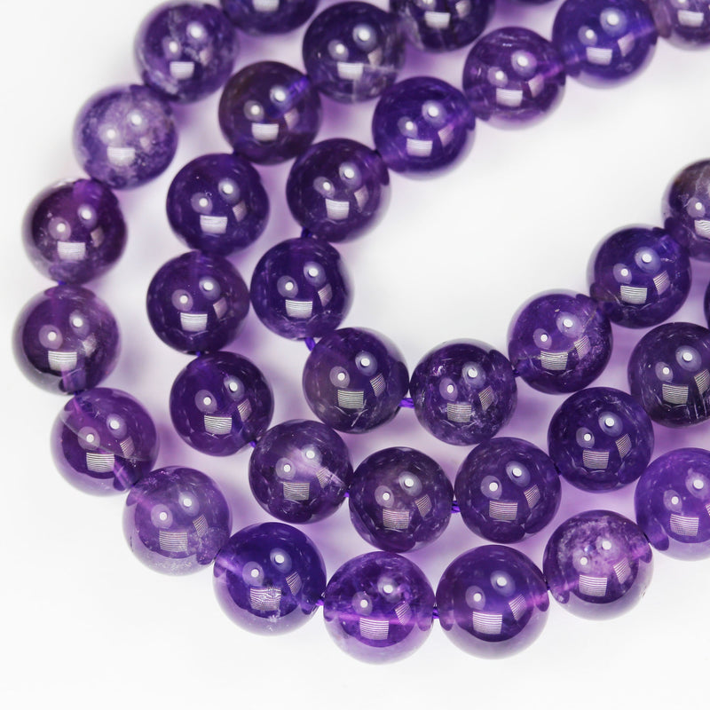 Natural Amethyst, 8mm Round  Gemstone Beads One full strand, 16", about 50 pcs, 1mm hole