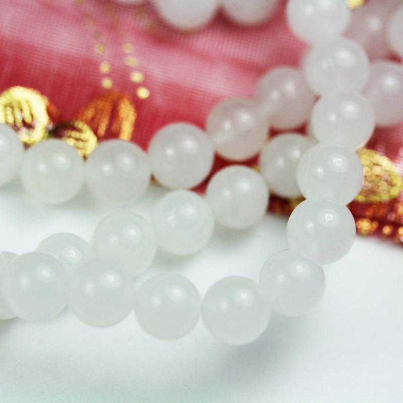 White Jade, 6mm Round Gemstone Beads Strand ,One full strand hole 1mm, 16 inch, about 60beads