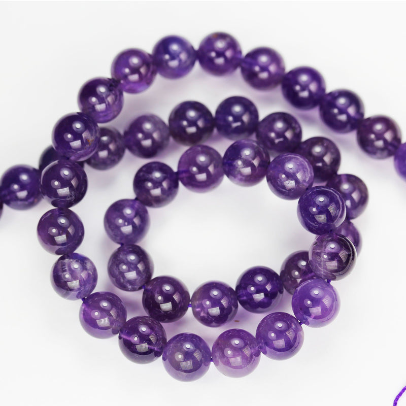 Natural Amethyst, 8mm Round  Gemstone Beads One full strand, 16", about 50 pcs, 1mm hole