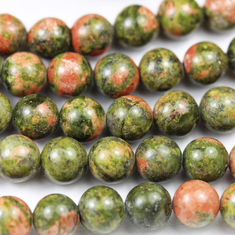 Unakite, 6mm Round Beads Gemstone Strand, One full strand 15.5inch, 1mm hole