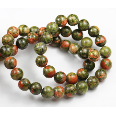 Unakite, 6mm Round Beads Gemstone Strand, One full strand 15.5inch, 1mm hole