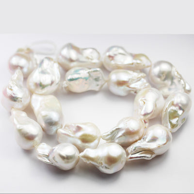 1pc White Baroque Pearl , For Making Freshwater Pearl Pendant,  0.8mm Center hole