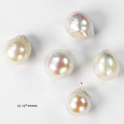 1pc White Baroque Pearl , For Making Freshwater Pearl Pendant,  0.8mm Center hole