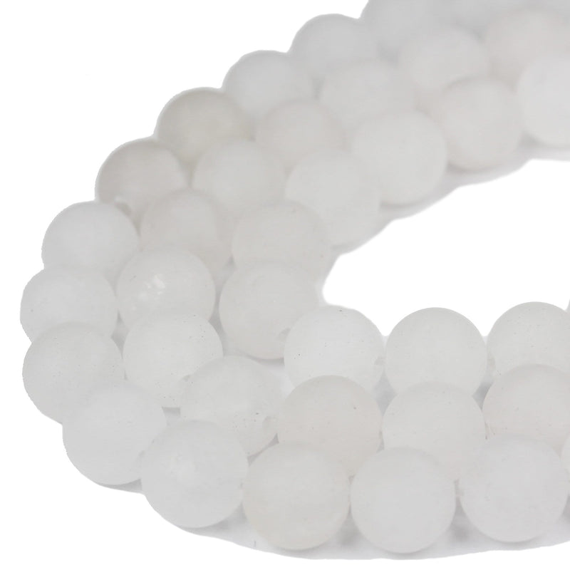 Matte White Jade, 4mm Round Jade Gemstone Beads Strand, 16inch, hole 0.8mm, about 90 beads