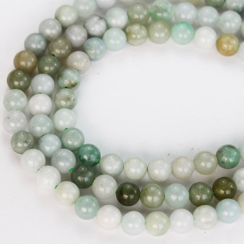 Natural Burmese Burma Jade , 4.5mm Round Gemstone, One full strand Green Beads Strand, 0.8mm hole, 16", about 85beads