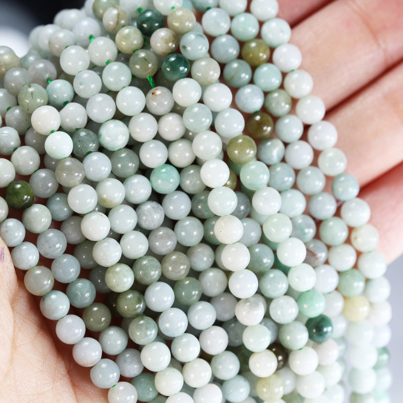 Natural Burmese Burma Jade , 4.5mm Round Gemstone, One full strand Green Beads Strand, 0.8mm hole, 16", about 85beads