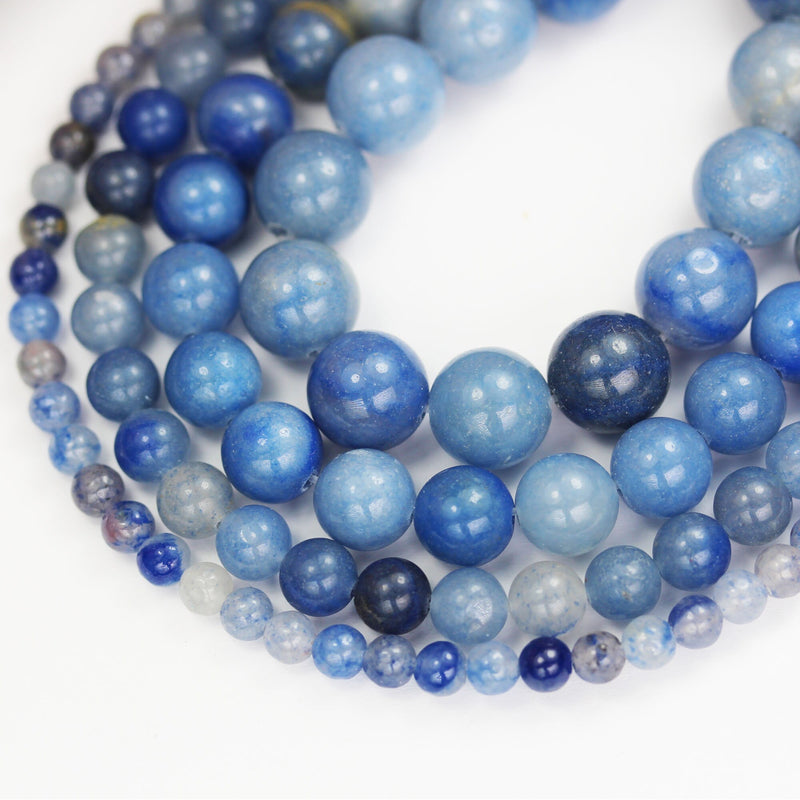 Natural Blue Aventurine, 4mm Round Gemstone Strand, 95 beads, 15.5inch, 0.8mm hole