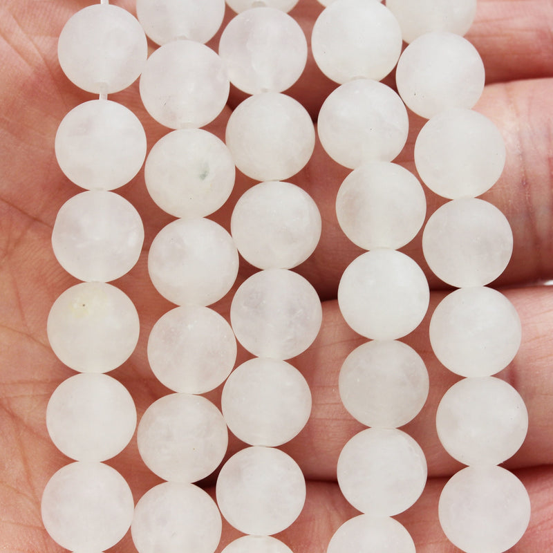 Matte White Jade, 6mm Round Jade Gemstone Beads Strand, 16inch, hole 1mm, about 60 beads