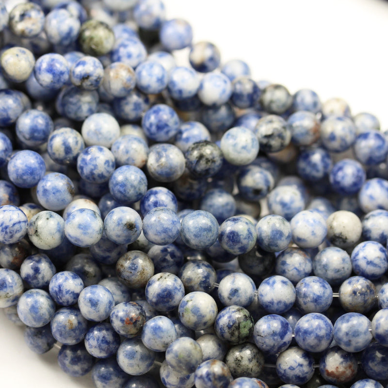 Blue Spot Jasper, 6mm Round Natural  Beads Gemstone Strand, One full strand 15.5inch, about 60 pcs