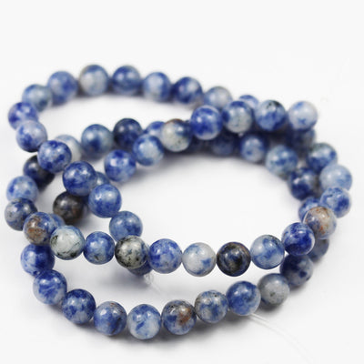 Blue Spot Jasper, 6mm Round Natural  Beads Gemstone Strand, One full strand 15.5inch, about 60 pcs